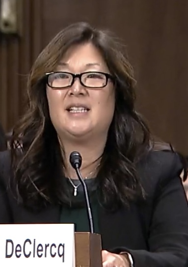 Susan DeClercq at her Senate Judiciary hearing